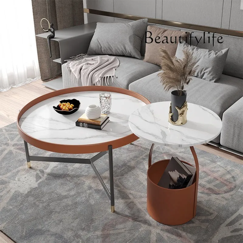 丸い岩のスラブが付いた北欧のコーヒーテーブル,手頃な価格の豪華なコーヒーテーブル,わび砂,風,リビングルーム,シンプルでモダン,サイズの組み合わせ