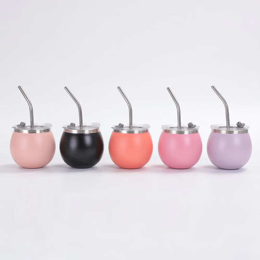 Cute 180ml Stainless Steel Cup Double Wall 5oz Tumbler with Lid and Straw Portable Egg Cup Unisex High Quality Water Bottle