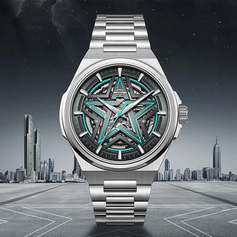 Beijing Watch Star Hunter Collection Men's Mechanical Watches Five-Star Skeleton Automatic Watch 42mm Case Sapphire Glass 090503