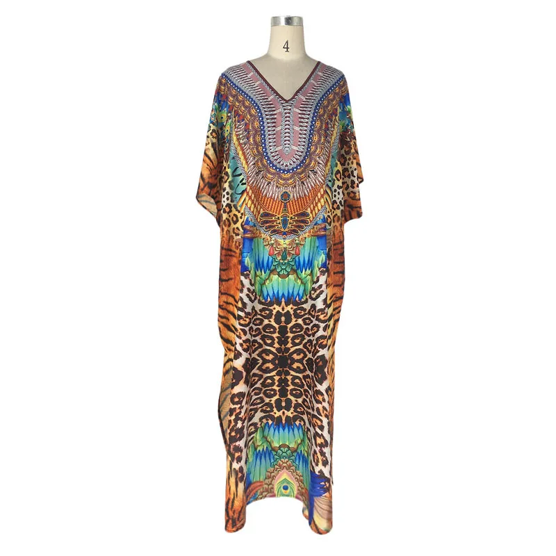 ملابس شاطئ نسائية صيفية جديدة مطبوعة متقدمة من Vaion مقاس كبير مقاس كبير للتخسيس V-Ne n Sle ماكسي Dr