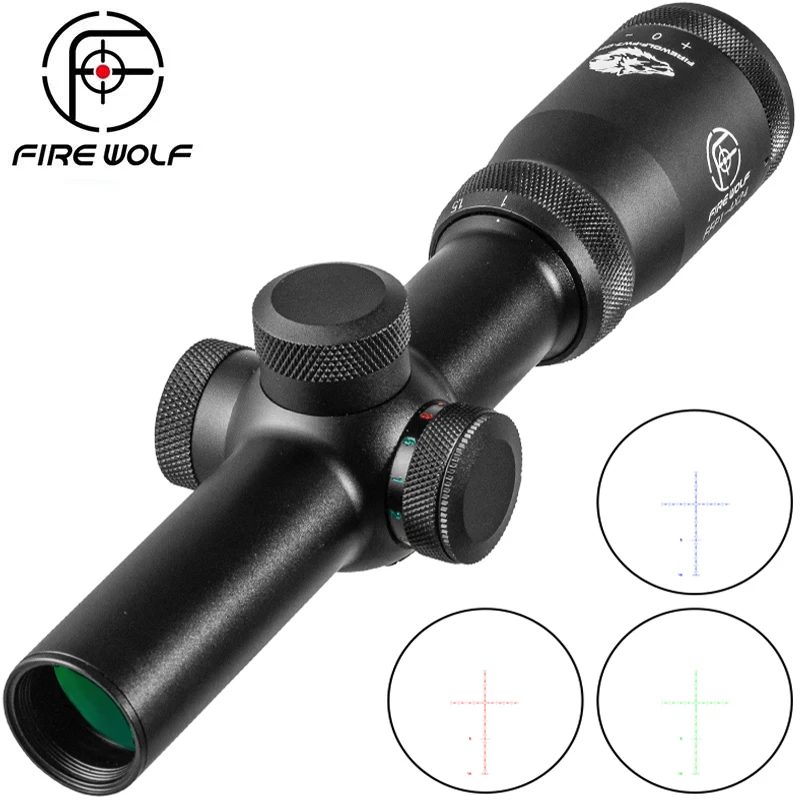 

FIRE WOLF 1-4X24 FFP Compact Sight Hunting Riflescopes First Focal Plane Tactical Glass Reticle Rifle Scope Mid-dot Scope