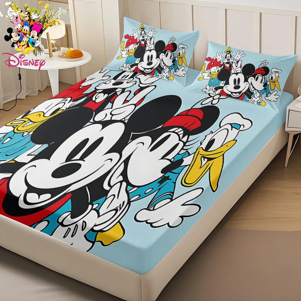 2/3 قطعة ديزني ميكي ماوس عصابة الاحتفال جمع المجهزة ورقة مجموعة 100% البوليستر لينة وقابلة للغسل في الغسالة النسيج