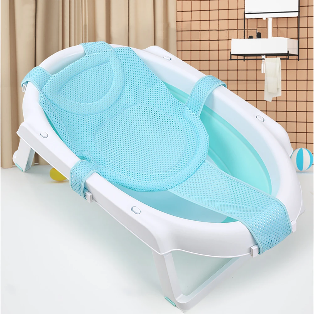 

Newborn Adjustable Bathtub Pillow Seat Cushion Cross-shaped Anti-slip Baby Bath Net Mat Children Bathtub Shower Cradle Bed Seat