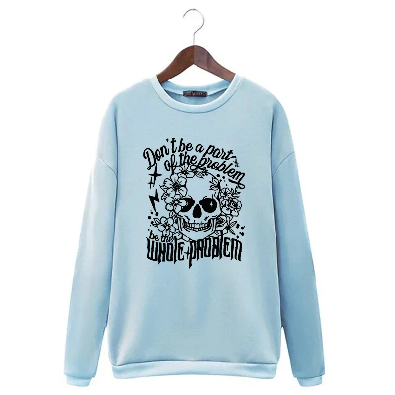 

Women Skull Letter Pattern Print Hoodie Long Sleeve Pullover Harajuku Casual Loose Sweatshirt Hip Hop Creative Autumn Winter Y2k