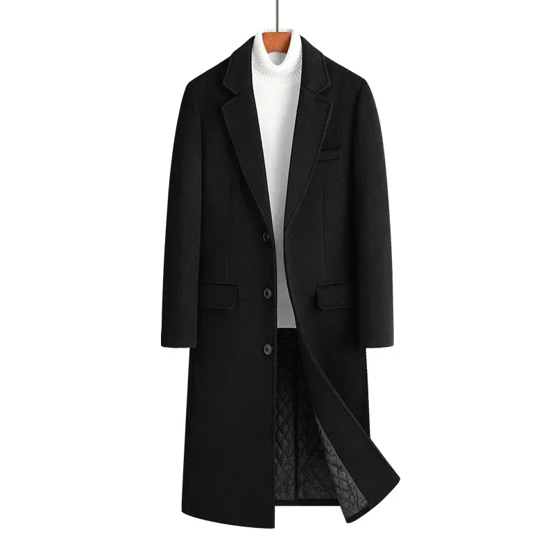 Wool content 54% New woolen coat men's winter Korean version wool fashion casual men's coat long top men's.wool coat