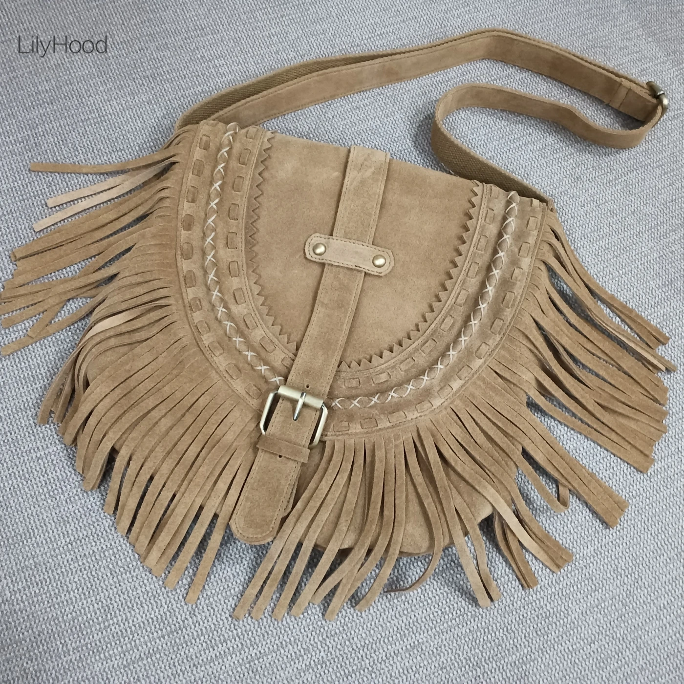 

Genuine Leather Suede Women Fashion Fringes Shoulder Bag 2025 Vintage Tassel Boho Chic Hippie Gypsy Bohemian Ibiza Crossbody Bag