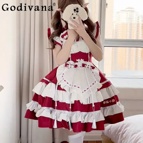 10 best sales röd hembiträdesklänning - №6