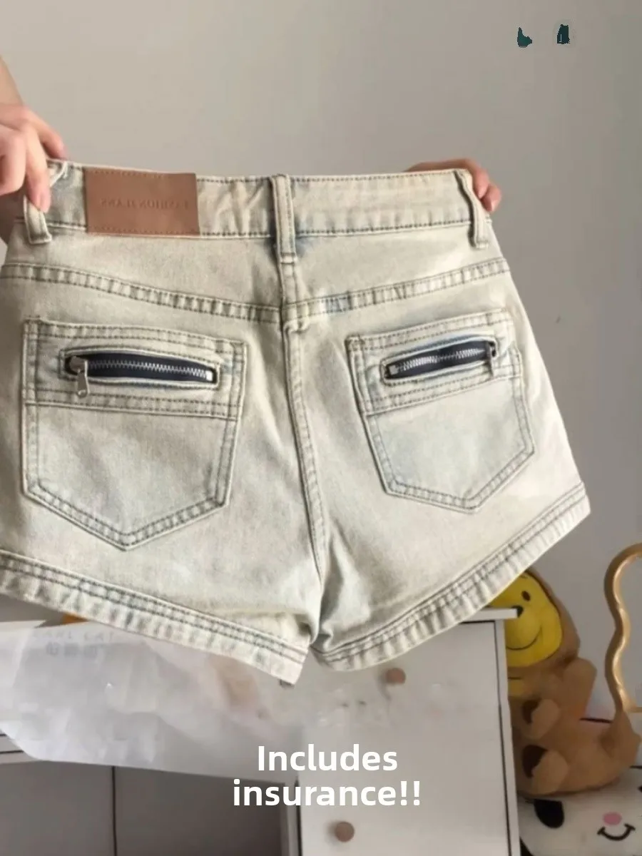 

plus Size Women's American Denim Shorts Spring Autumn Elastic Slimming High Waist A-Line Hot Pants Trendy Ladies Jeans