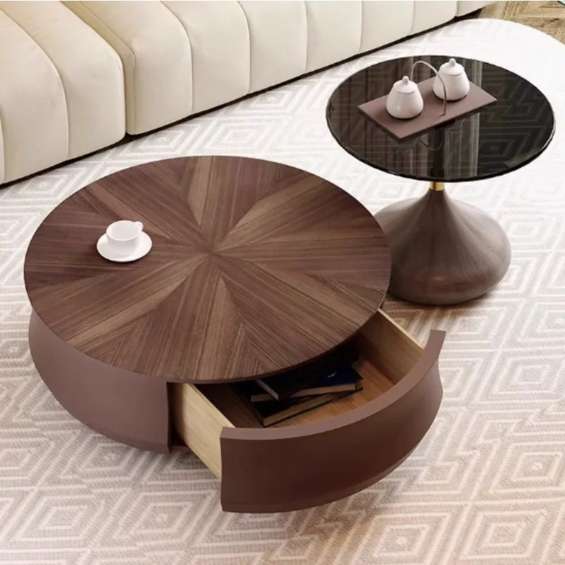 

Round Table Side Furniture Luxury Mini Modern Coffee Tables Corner Wooden Night Home Room Desk Nordic Simple Hall Esstisch Small