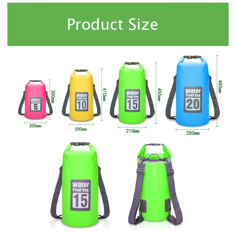 5L/10L/15L/20L/30L Waterproof Dry Bag Backpack,Waterproof Swimming Bag for Kayaking Hiking Boating Camping Outdoor Sport Bag