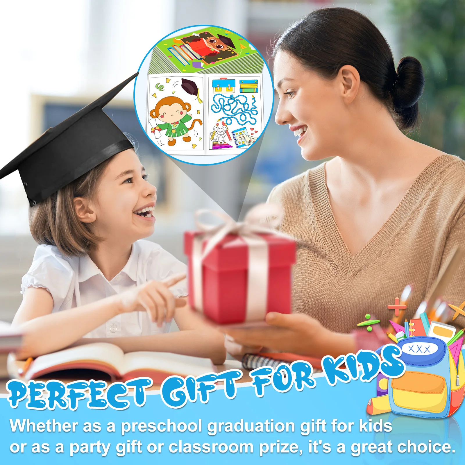42Pcs 유치원 졸업 어린이를위한 미니 색칠하기 책 유치원 학교 교실 파티는 작은 활동 책을 선호합니다 대량