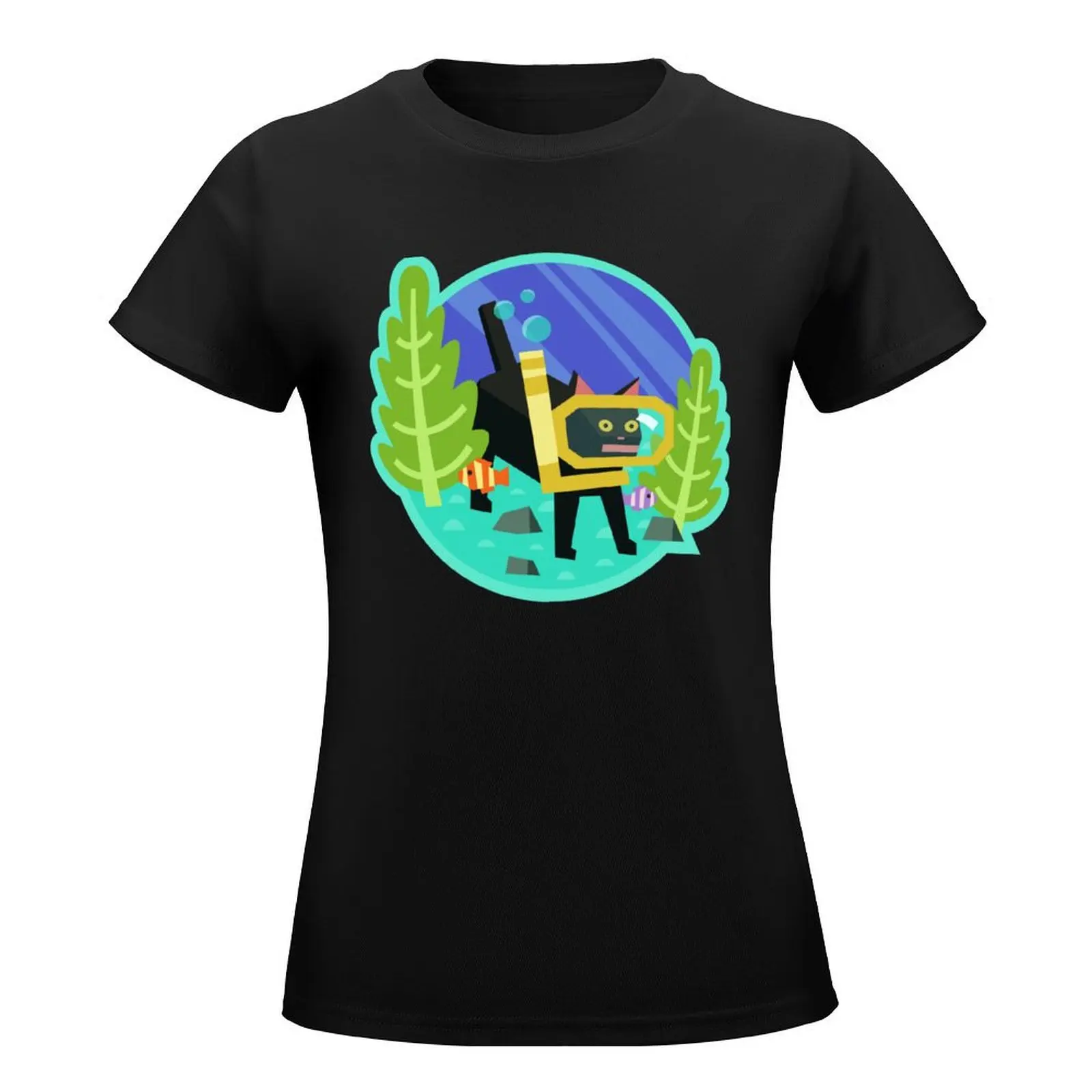 Katamari Damacy Scuba Cat T-Shirt cute tops shirts graphic tees kawaii clothes Women's cotton t-shirt