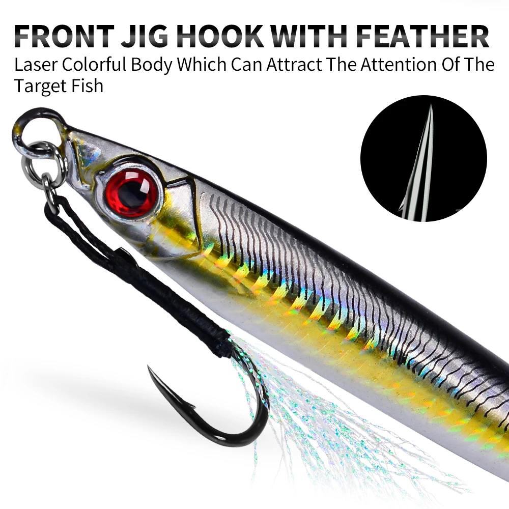 Proberos 1pc Saltwater Jigs Speed Jigging Slow Jigging Pitching Lures, Vertical Jigging Artificial Lures Jigging Lure Fishing Ji view 5