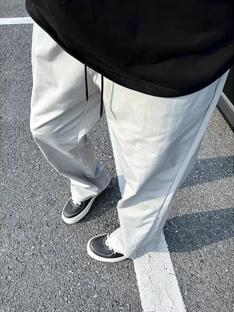 Calças de Secagem Rápida em Nylon Americano Cinza para Homens, Verão, Finas, Três Provas, Soft ell, Corte Reto, Slimming, C...