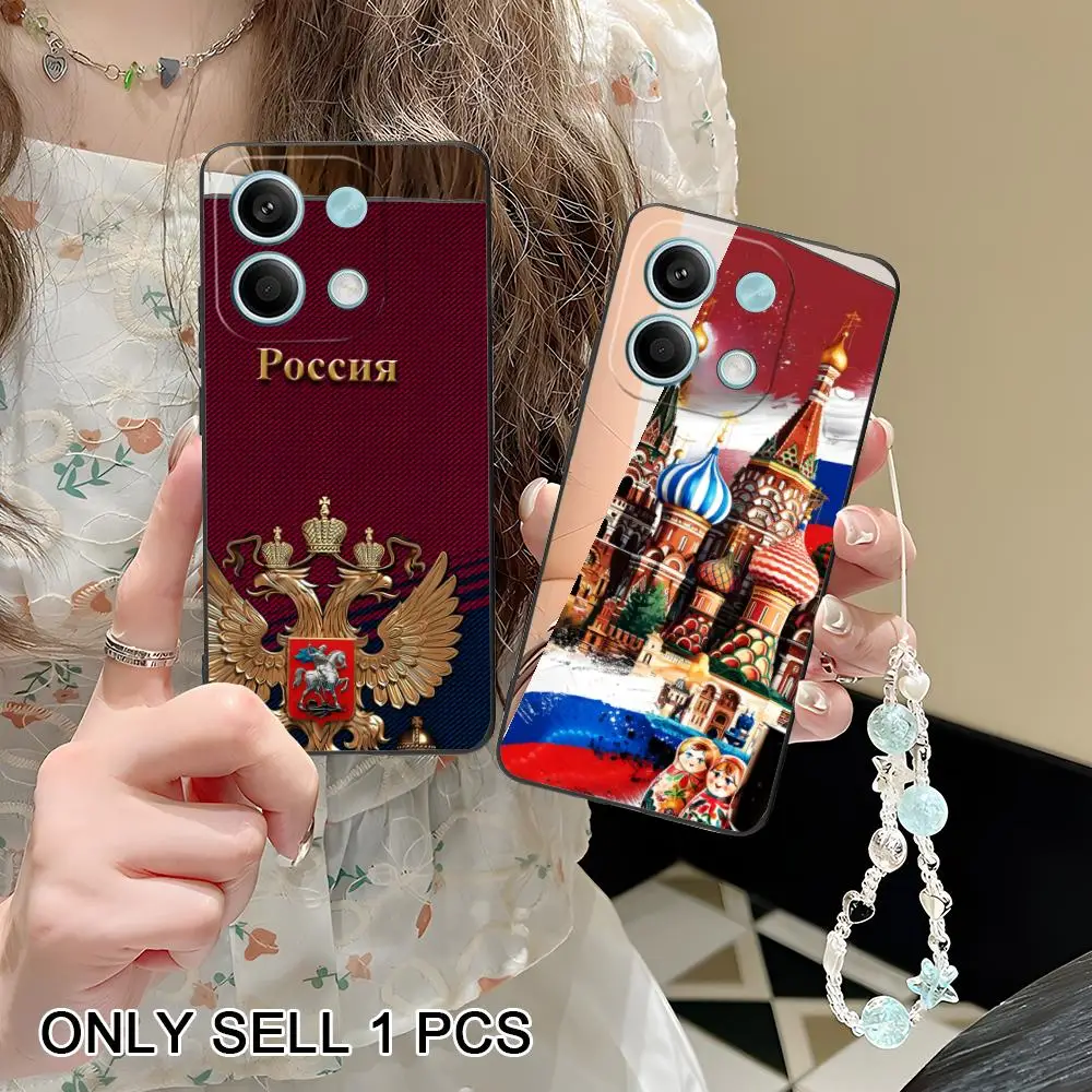 Russia Flag Matte TPU Mobile Phone Case for POCO F8 F7 F6 F5 F4 F3 F2 Pro GT C75 C71 C65 C61 C40 Pro Ultra Colorful Cover