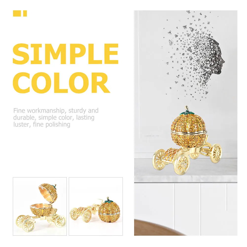 

Exquisite Pumpkin Car Jewelry Box European Style Decorative Storage Safe Orderly Compact Practical Fine Polishing Wedding Gift