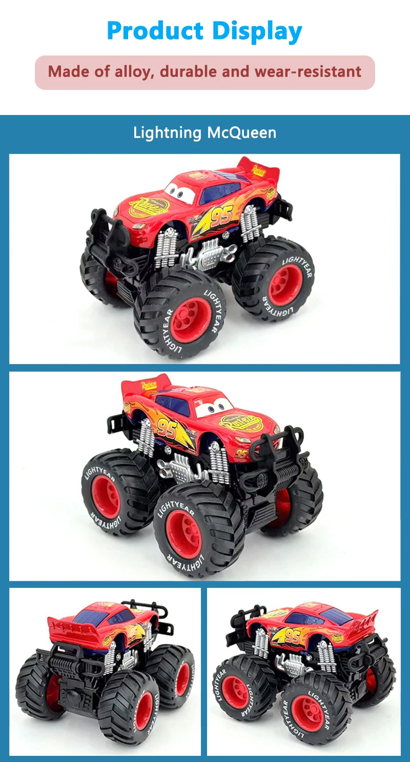 Pixar Cars Trägheits-Spielzeugauto Monster Truck 1/55 Metall-Druckgussmodell Legierungsmaterial Anime-Figur Kinderspielzeug Geburtstagsgeschenke – Detail 5
