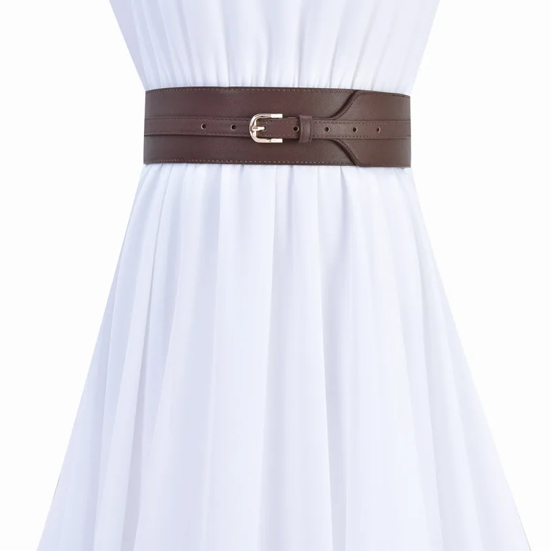 

2025 New Stylish Simple and Versatile Women's Pin Buckle Waist Seal Waist with Dress, Shirt Decoration Wide Belt