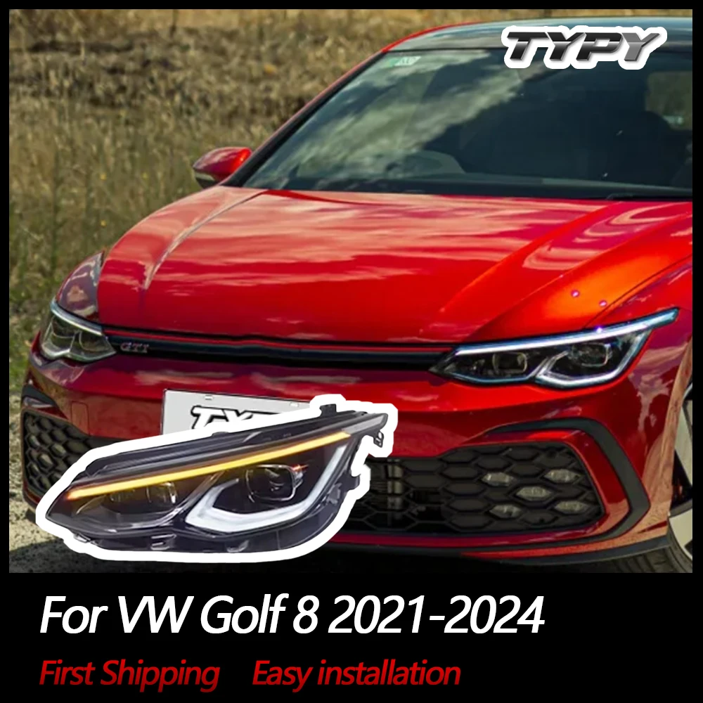 

Автомобильные фары TYPY для VW Golf 8 2021-2024, светодиодные фары для проектора, дневные ходовые огни, автомобильные аксессуары