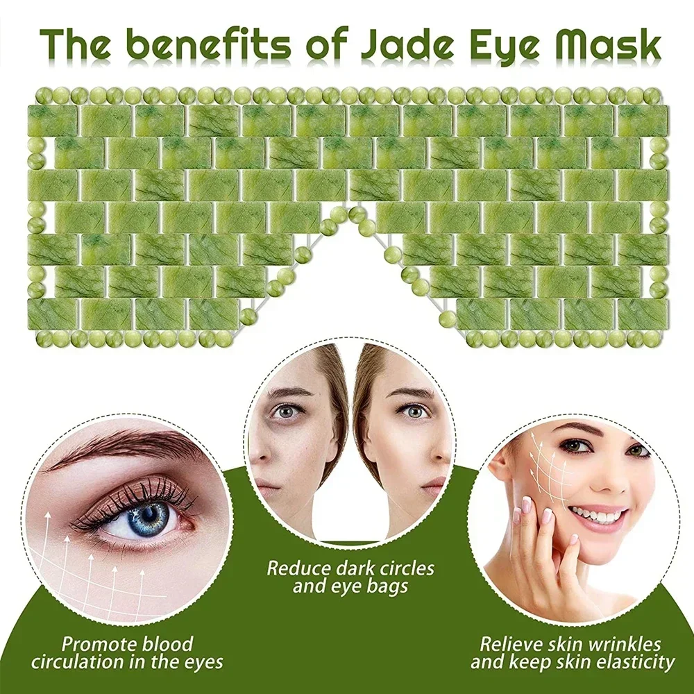 Cooling Jade Eye Mask Massager Natural Jade Facial Spa Eye Mask for Eye Relax Sleep Massager Mask Stone Spa Face Skin Care Tools