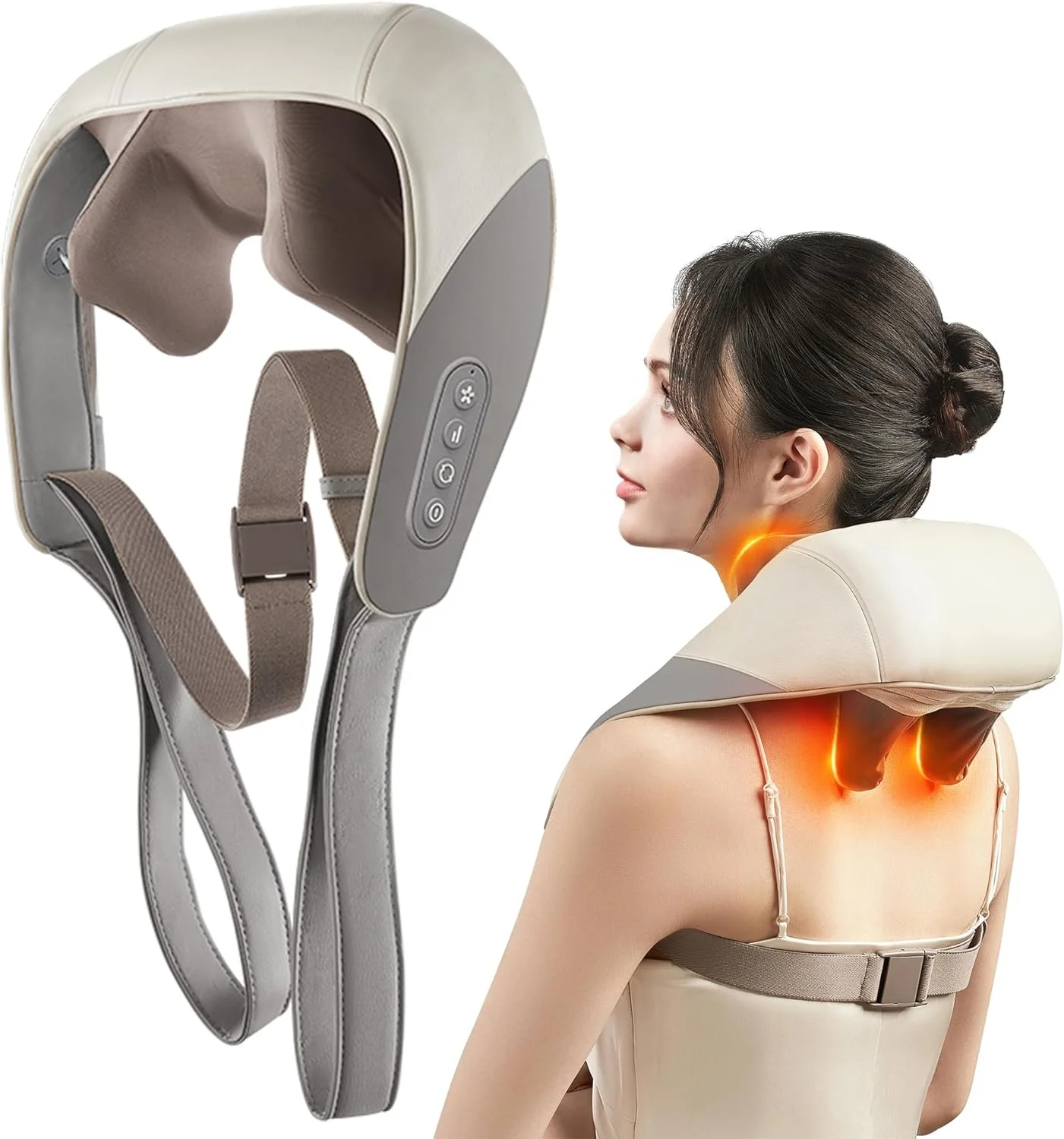 Phenitech Mini Shiatsu Neck Massager, Shoulder Neck Massager with Heat, Kneading Back and Neck Massager