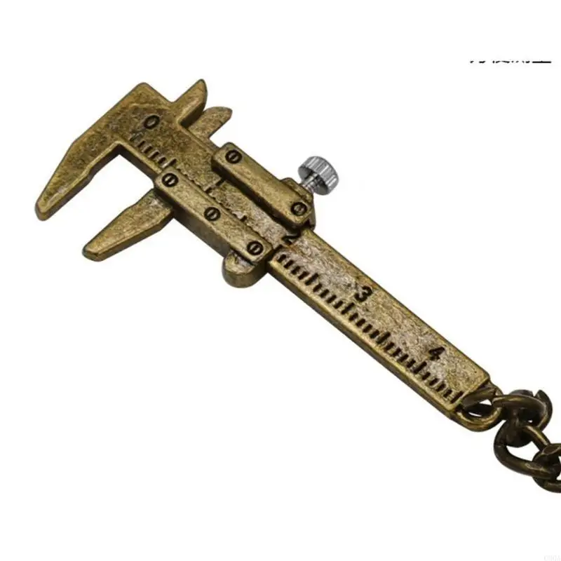C90A Mini Pocket Vernier remklauw Keyring Measure Tool Zink Alloy Keychain Handy Tool