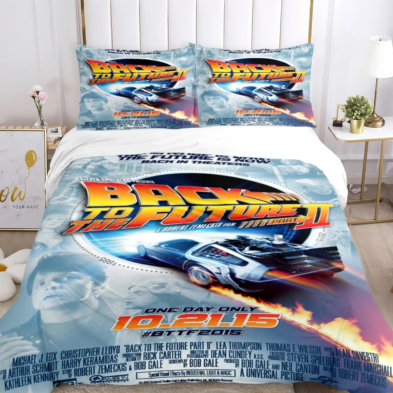 3D Cute Kawaii Duvet Cover Back To The Future Canary Bedding Set Kid Covers Boy Bed Linen Set for Teens Single/Double/Queen/King