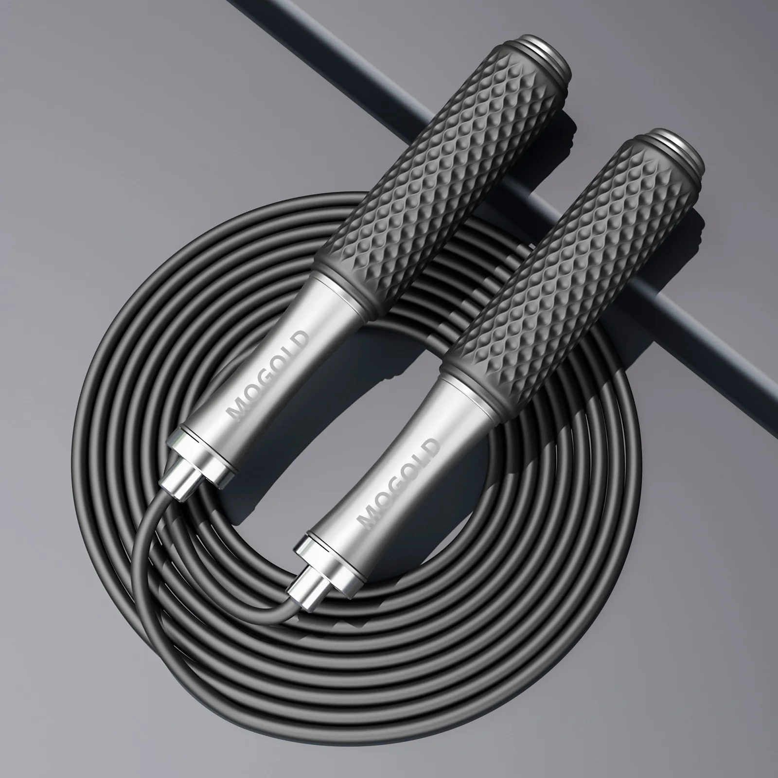 MOGOLD Fitness Jump Rope｜Thickened Metal Tips + Anti-Slip Handle｜High-Density PVC Wear-Resistant Rope｜Home & Pro Use