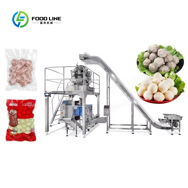 Customized Fish Ball Meatballs Duck Neck Filling Packing Machine for Frozen Pouch Doypack