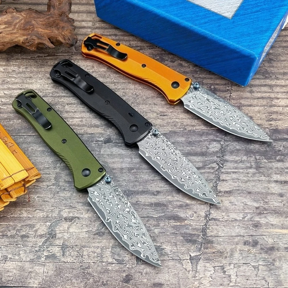 

New 535 Damascus Aluminum Alloy Handle Day Carry Pocket Survival Tactical Outdoor Camping Fish Rescue EDC Folding Knife