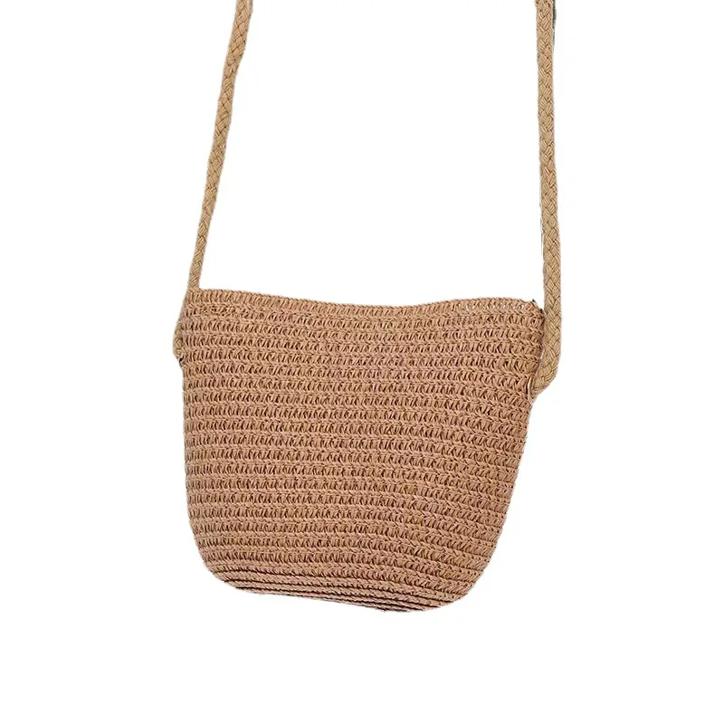 Handmade Straw Bag Women Woven Beach Crossbody Bag Ladies Shoulder Rattan Handmade Knitted Candy Color Small Handbag Bolsa