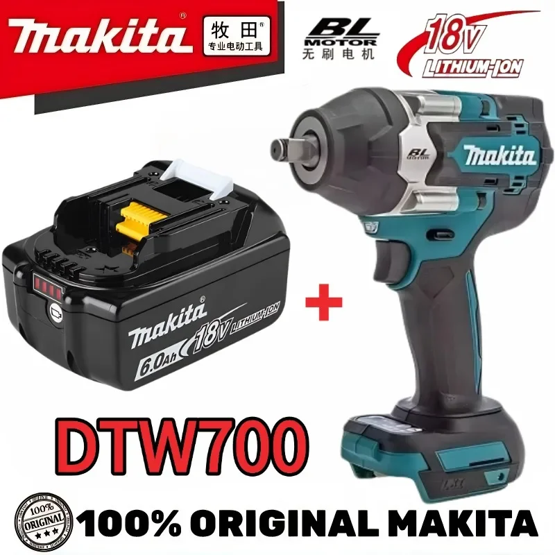 Makita 18V DTW700 Bürstenloser Akku-Schlagschrauber 1000Nm Hochleistungs-Elektro-Drehmomentschlüssel mit variabler Drehzahl und automatischer Abschaltfunktion für die Wartung von Fahrzeugen in der