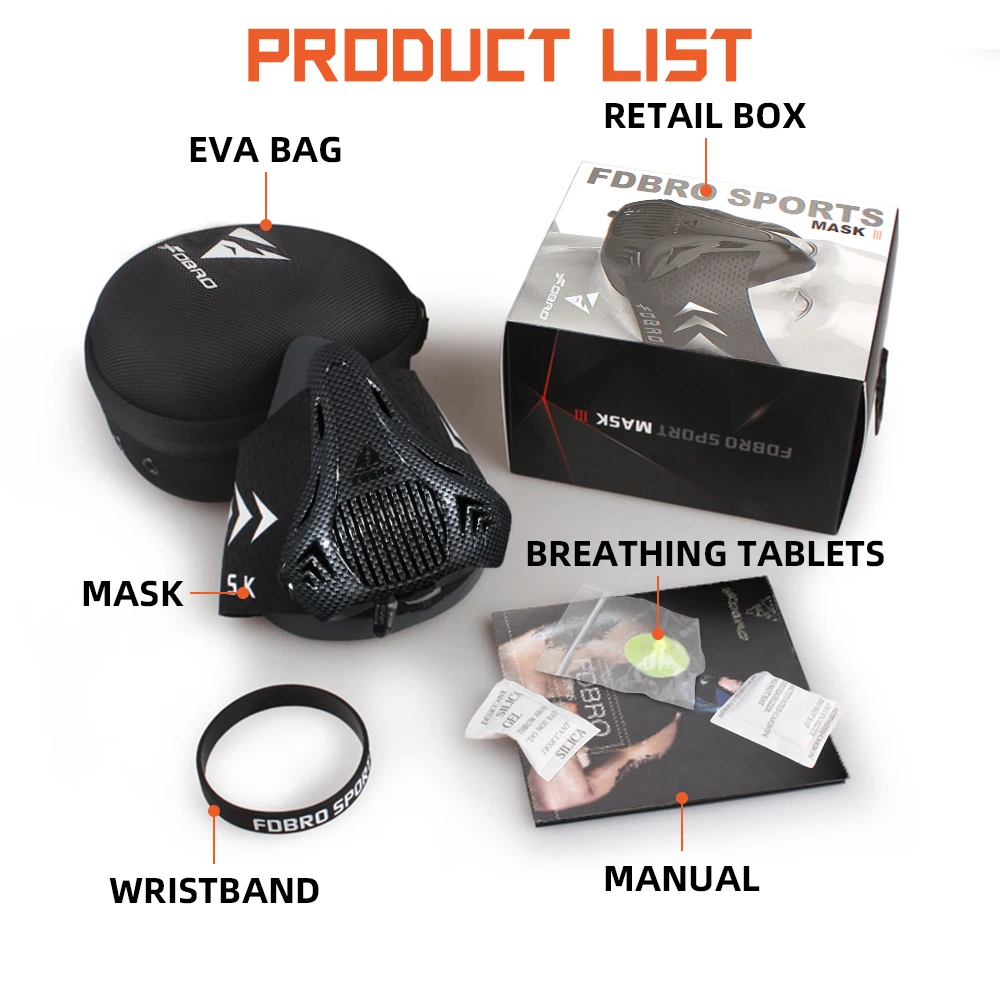 قناع FDBRO للتدريب والجري قناع رياضي احترافي للياقة البدنية والجيم وركوب الدراجات والارتفاع والتدريب على ارتفاعات عالية قناع رياضي للتكييف