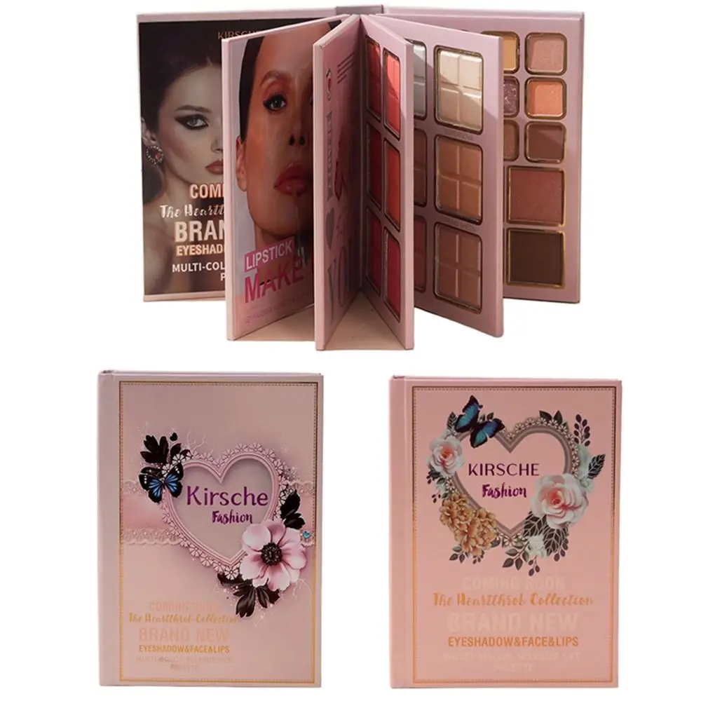 5-lagige faltbare Lidschatten-Palette, tragbare, buchförmige Lidschatten-Palette, Puder-Rouge, 78 Farbtöne, Make-up-Palette, Buch für Damen