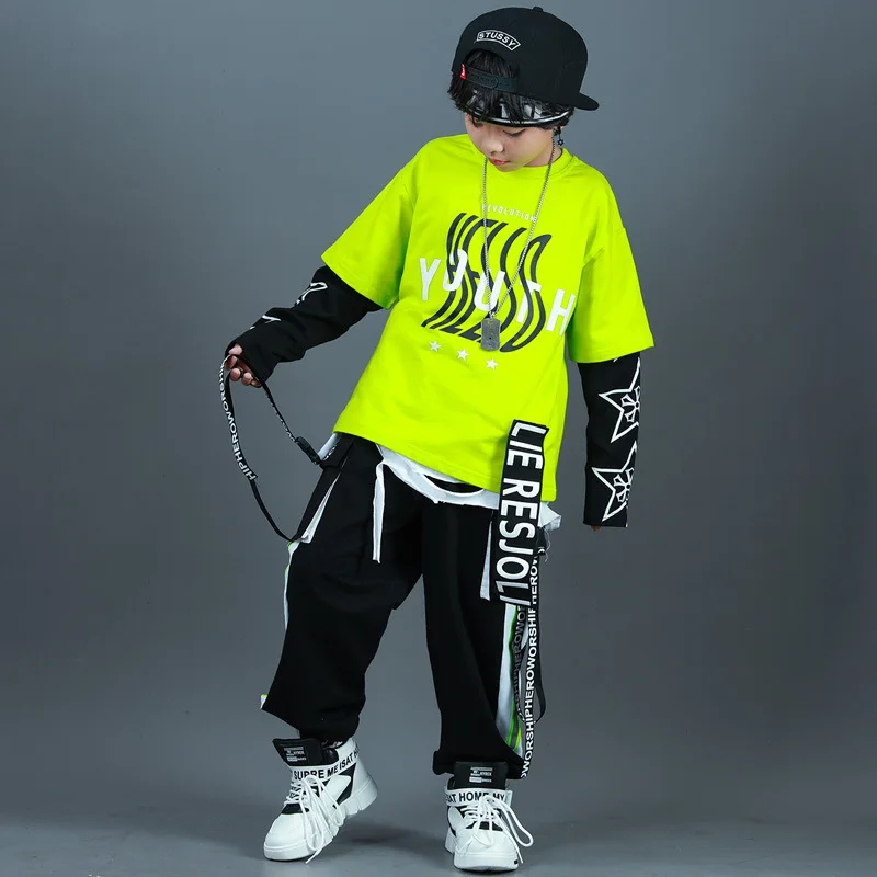 Kids Suits Sets Boys Streetwear Fashion Hip Hop Oversize Loose Casual Long Sleeve T-shirt Pants Tracksuit Children Sport Clothes