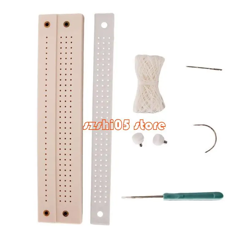 781E Paper Hole Puncher Base Bookbinding Supplies with Punching Tool Sewing Needle and Thread for Bookbinding Craft