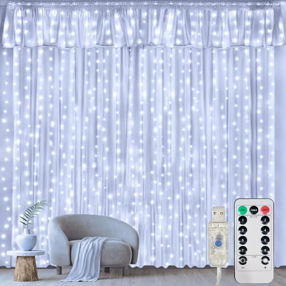 3/6M USB String Lights Holiday Wedding Fairy Light Garland Lights for Bedroom Remote Control Curtain LED Christmas Decoration