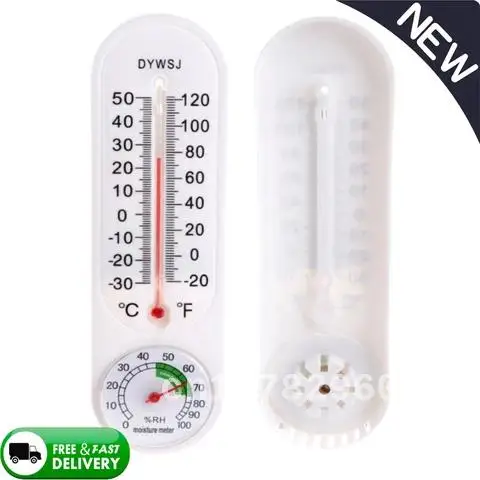 

Indoor and Outdoor Wall Thermometer, Hang Garden Greenhouse, Household Office Room Tools, Humidity Meter Breeding Thermometer, H