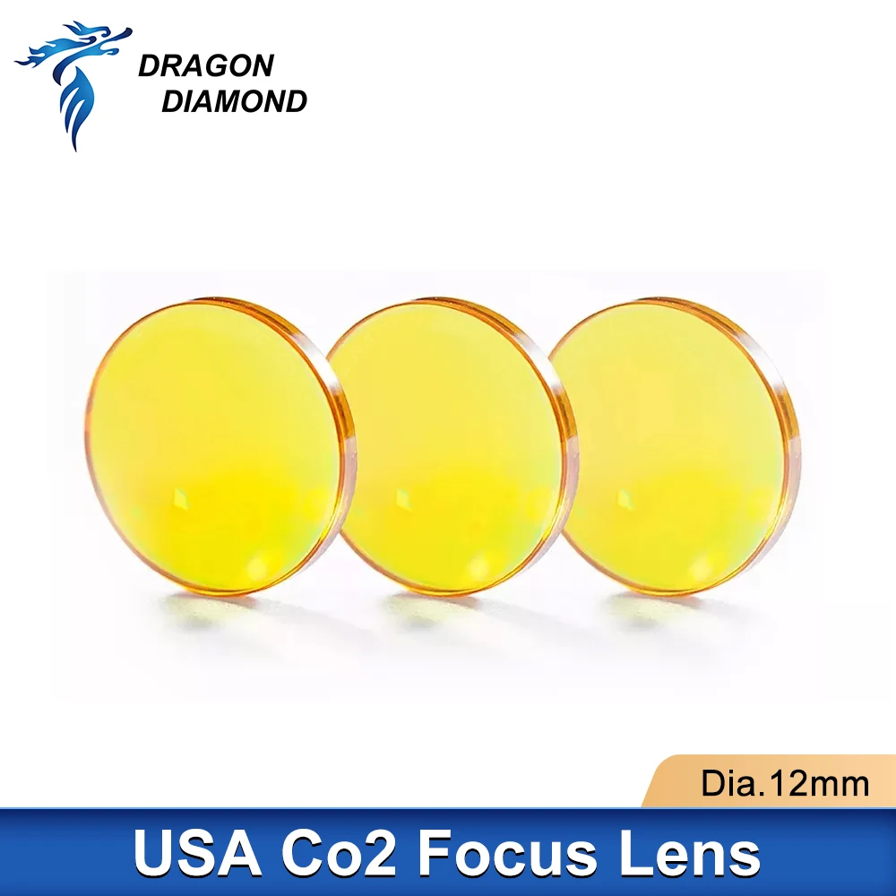 USA ZnSe Co2 Laser Focus Lens Dia.12mm FL.38.1/50.8/63.5/76.2/101.6mm Focal Length For Laser Cutting Engraving Machine