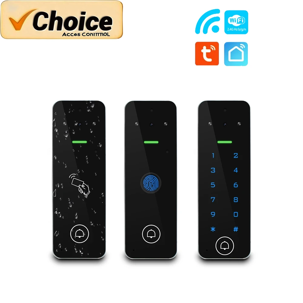 

Tuya Smart WiFi Video Doorbell Biometric Fingerprint Access Control 1080P & IP65 Apartment Intercom for Home Security Automation