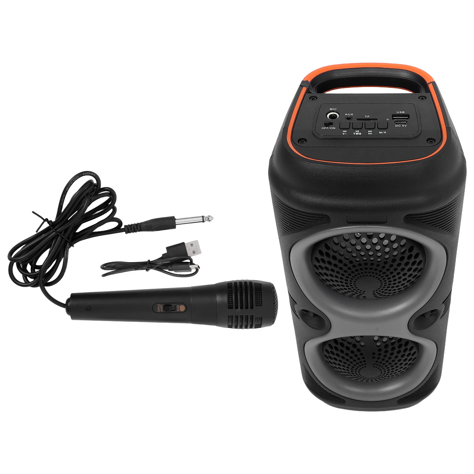 

Portable Speaker with Rgb Lights Deep Bass USB Port Microphone Connection for Party Camping Karaoke Travel Mini Speaker