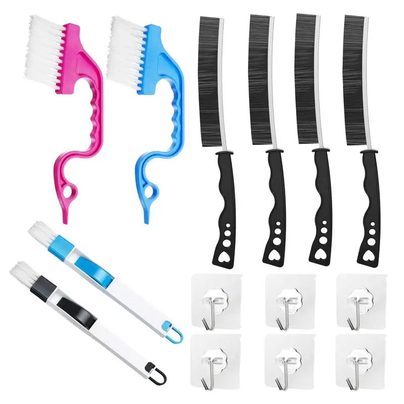 8-Pack Long Crack Cleaner Set Multi-Function Ergonomic Crack Cleaning Tool Floor Joint Brush Suitable for Home Cleaning