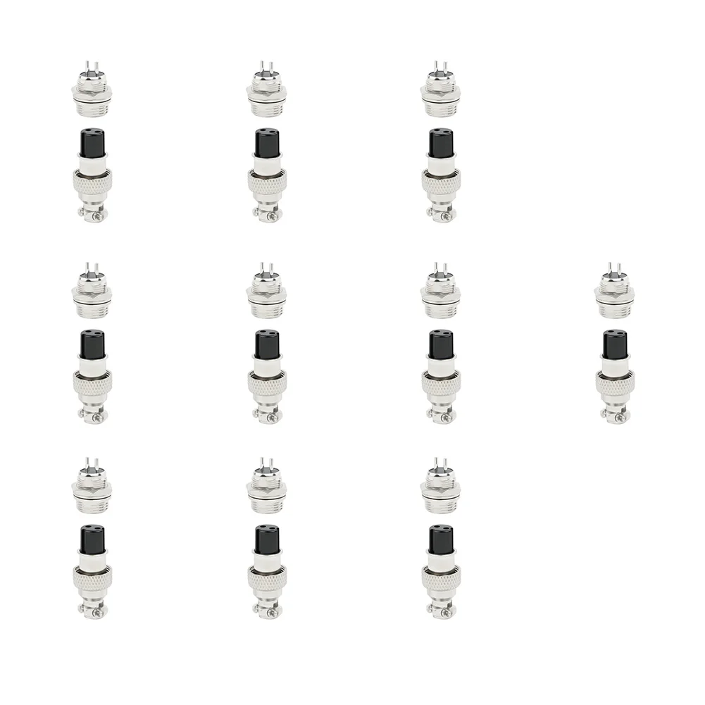 10Sets GX12 Aviation Plug= Connector Male And Female Socket Metal Housing For Industrial Automotive Electrical Wiring Systems