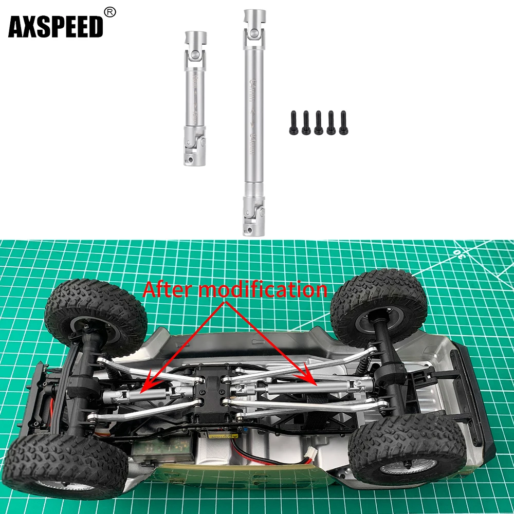 

AXSPEED 2PCS Stainless Steel Center Drive Shaft for Axial SCX24 AXI00005 1/24 RC Crawler Car Driveshaft Upgrade Parts