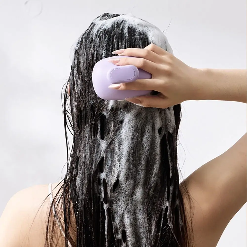 Self Cleaning Silicone Shampoo Brush Dandruff Removal Soft Scalp Cleaning Scrubber Comfortable Deep Cleaning Head Scalp Massager