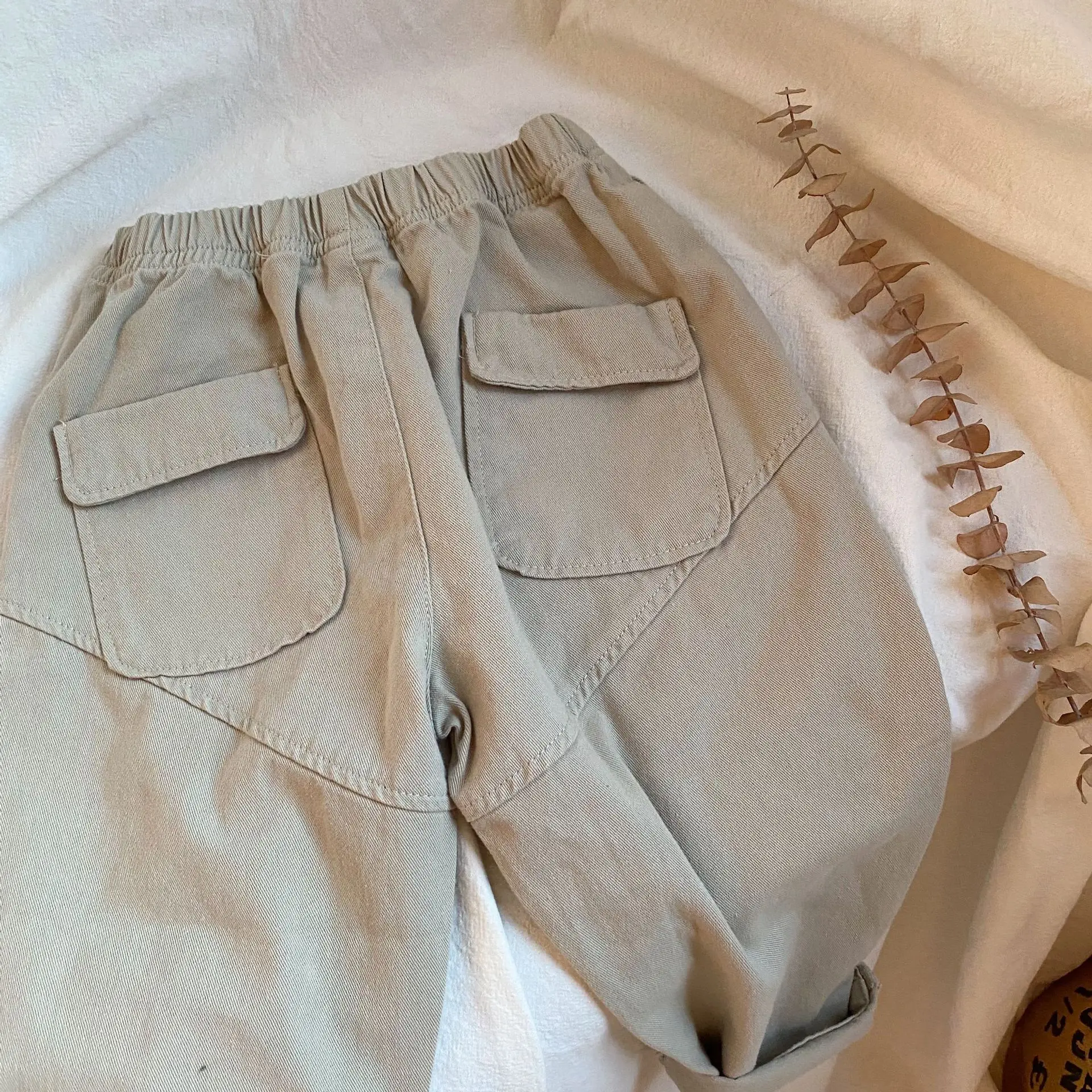 

Детские брюки в Корейском стиле Новинка весна-осень 2023 модные ретро комбинезоны для мальчиков и девочек повседневные универсальные простые брюки