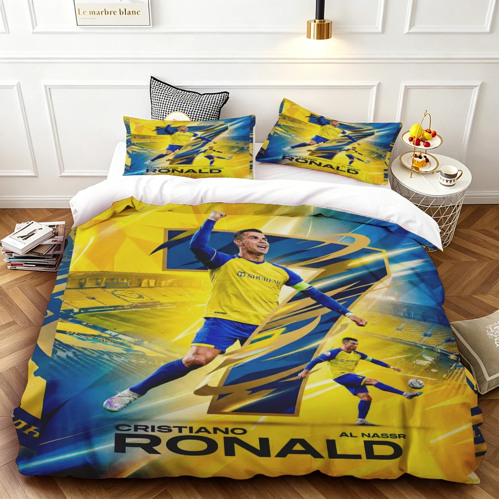 

Duvet Cover with Cristiano Ronaldo High-definition Printed, Single and Double Sizes, Bedroom Decoration, Gift for Football Fans.