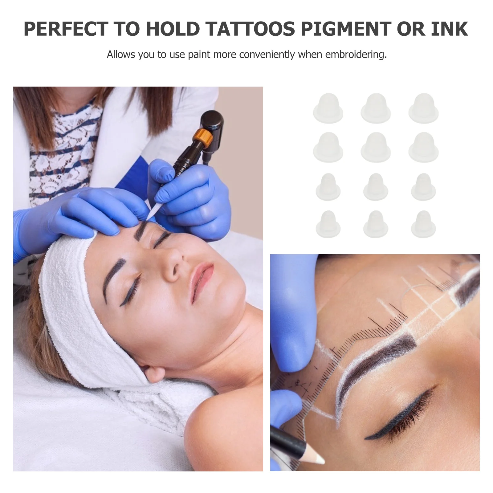 

200Pcs Silicone Tattoos Ink Cups U-Shape Disposable Pigment Holders for Tattooing Supplies Professional Tattoo Ink Containers