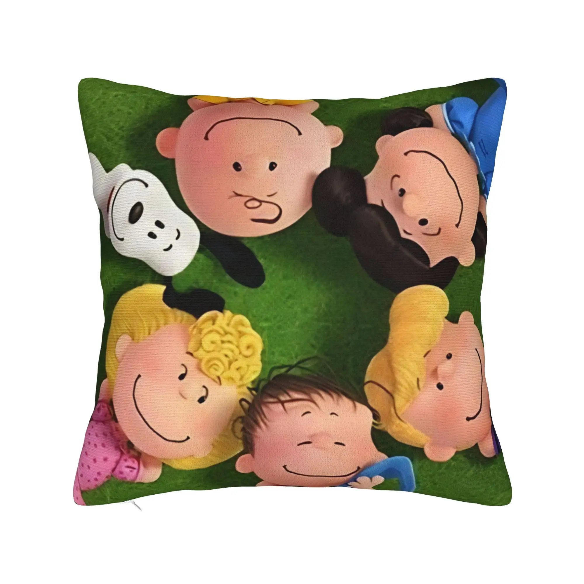 S-Snoopys Movie Pillowcase Polyester Cushion Cover Decorative Friends Cartoon Pillow Case Cover Sofa Zippered 40X40cm