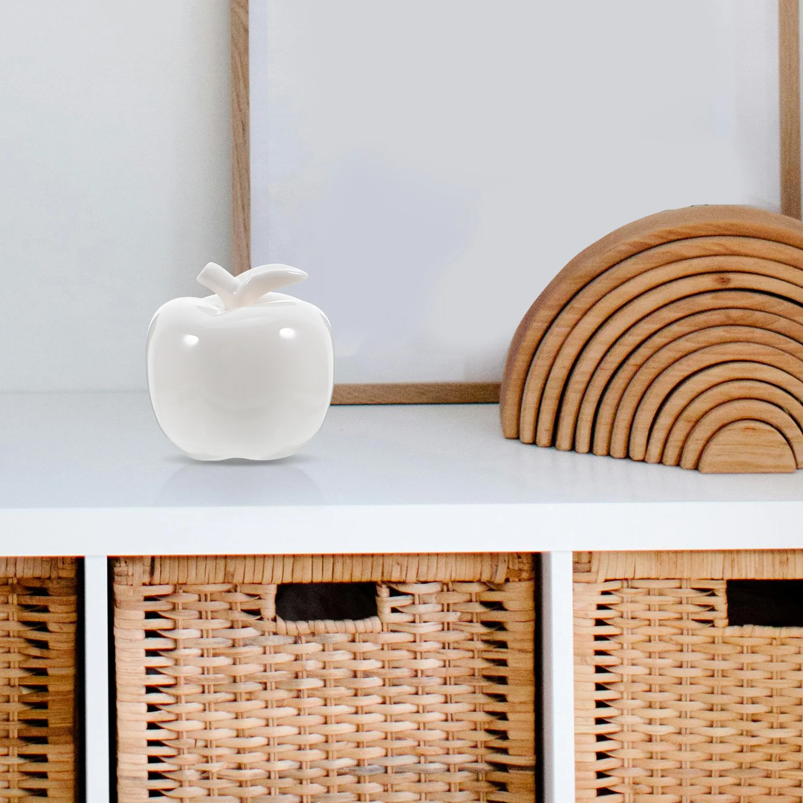 

1Pcs Premium Ceramic Apple Modeling Decor Stable Desktop Adornment for Xmas Festival Home Decor Use Ceramic Ornament